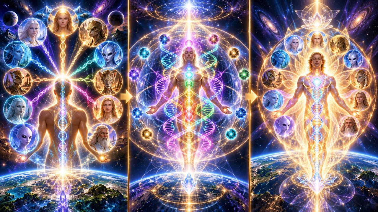 Kosmisches Triptychon der Einheit